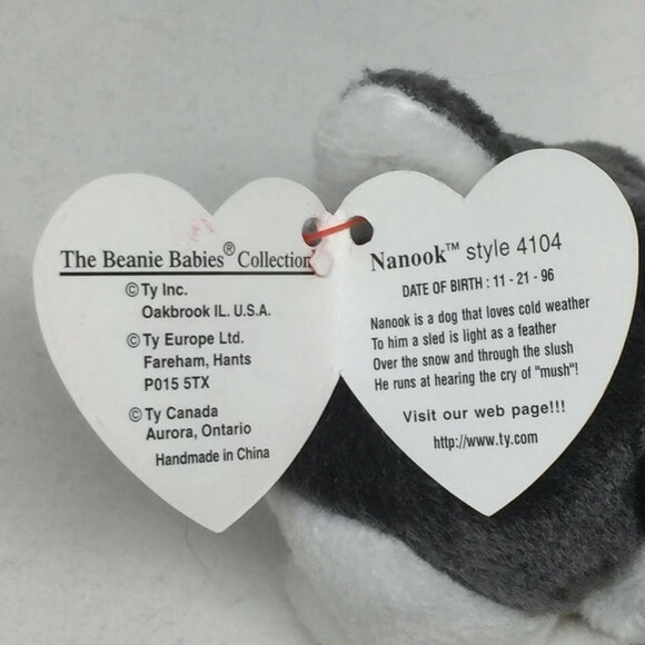 Ty Beanie Baby Nanook Dog Plush Stuffed Animal Retired W Tag November 21 1996 - Picture 6 of 10